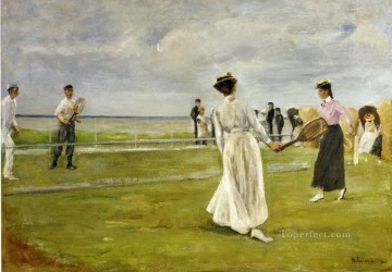 マックス・リーバーマン Painting - 海辺のテニスゲーム 1901年 マックス・リーバーマン ドイツ印象派